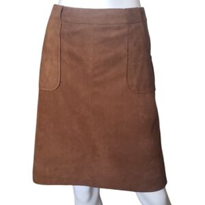 NWT BB Dakota Women's Suede Leather Pencil Skirt Camel Brown Lined Vintage Sz 8.